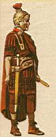 Rome, Soldat, Chef vetu du Paludamentum, avec le pantalon emprunte aux gaulois